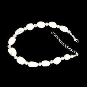 Shell Beach Pool Anklet with Aurora Borealis Beads